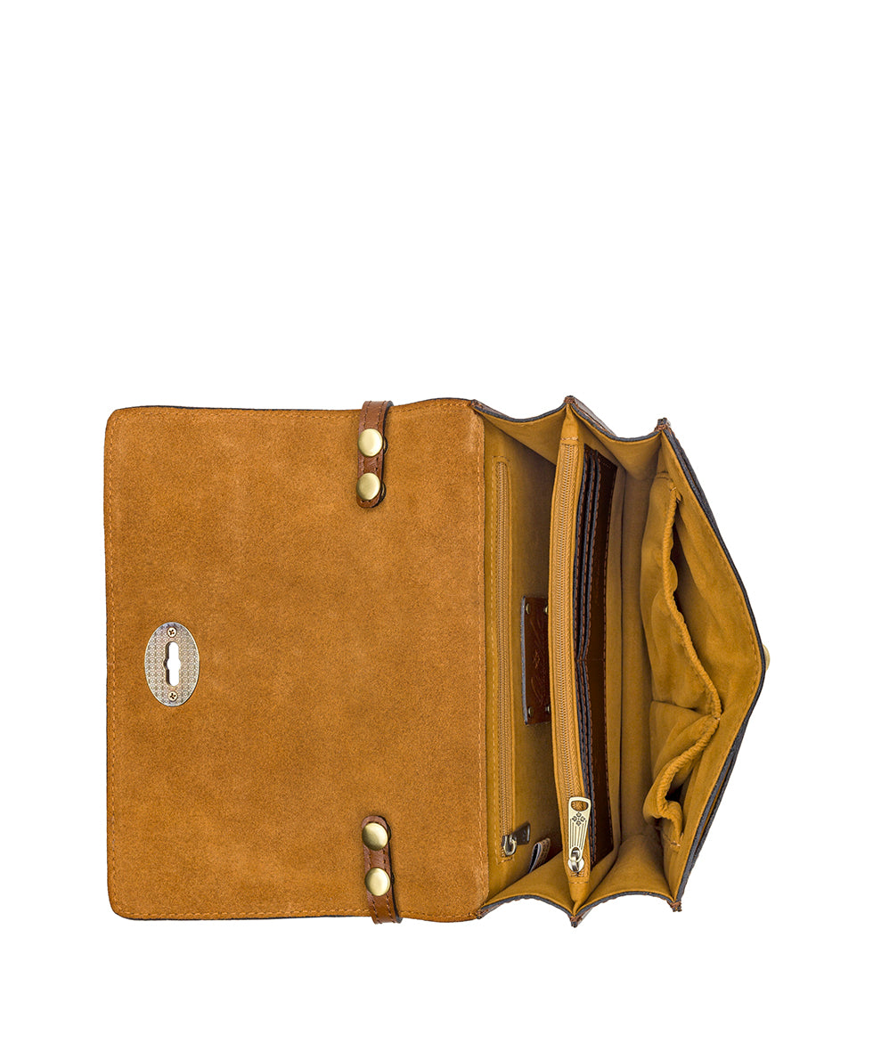 Female - Livana Crossbody - Vintage Distressed Leather - cognac - by Patricia Nash - View 4 of 5