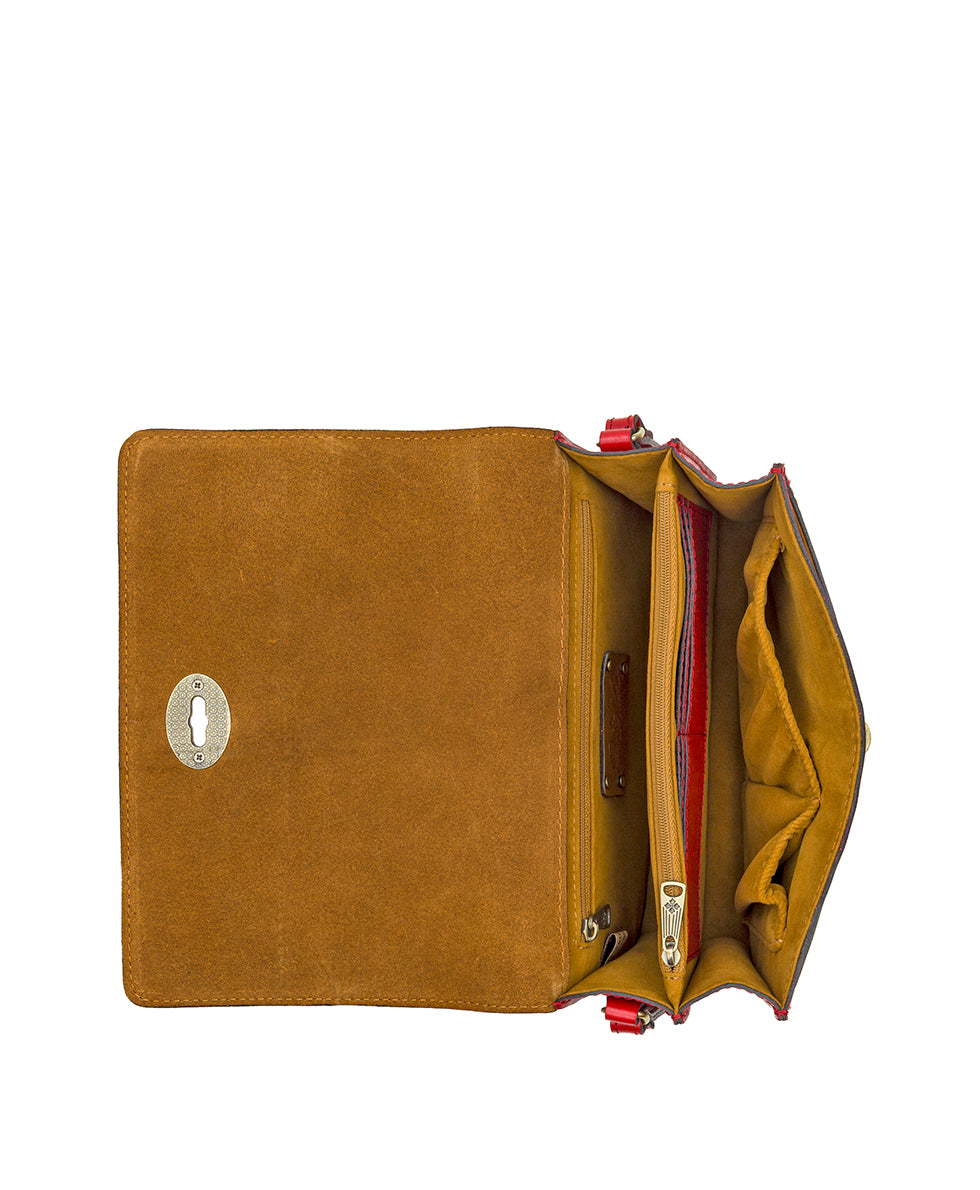 Female - Livana Crossbody - Vintage Distressed Leather - rosewood - by Patricia Nash - View 4 of 4