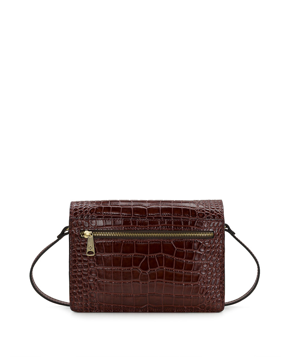 Female - Livana Crossbody - Vintage Distressed Croc - british tan - by Patricia Nash - View 2 of 4