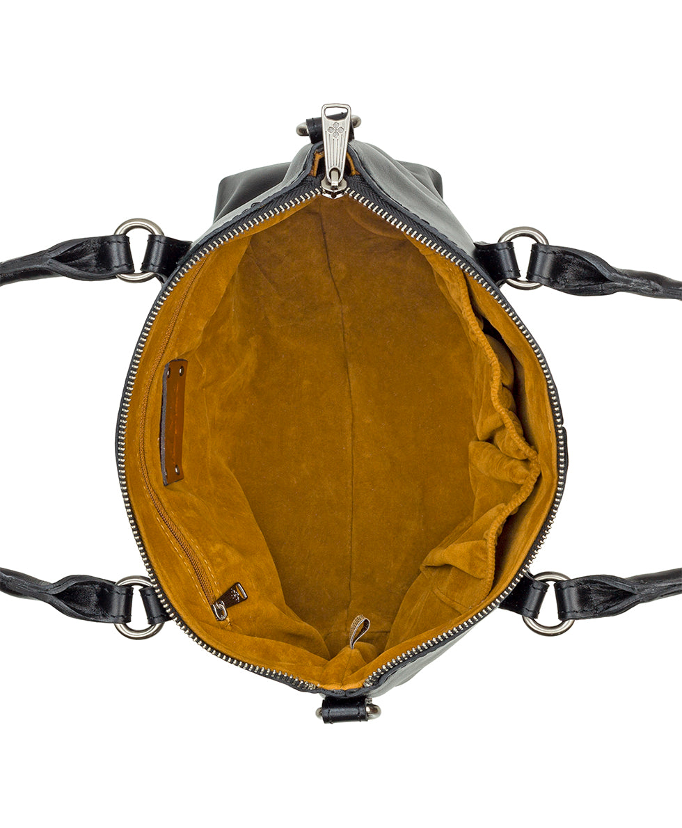 Female - Zora Top Handle Crossbody - Vintage Distressed Leather - black - by Patricia Nash - View 4 of 4