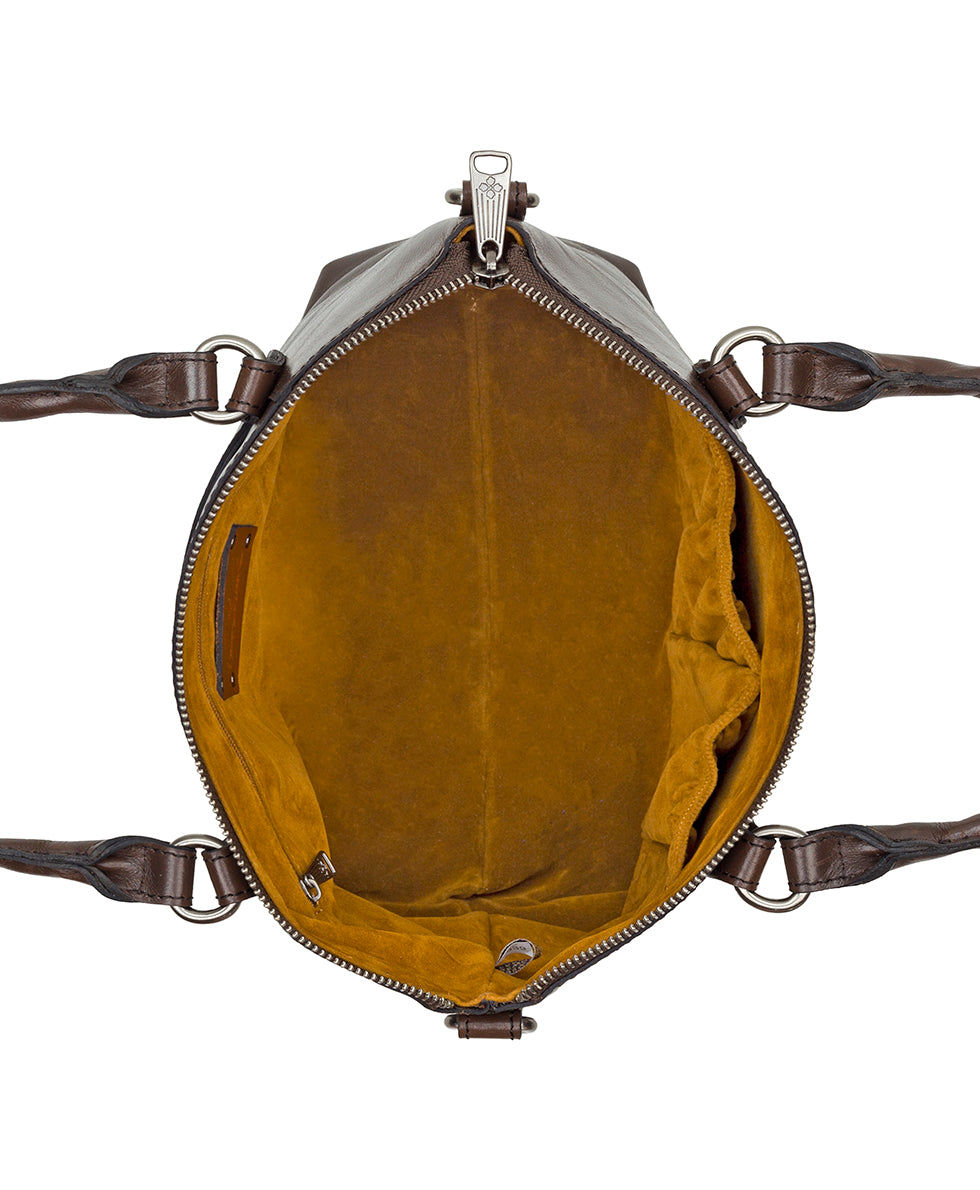 Female - Zora Top Handle Crossbody - Vintage Distressed Leather - mushroom - by Patricia Nash - View 4 of 4