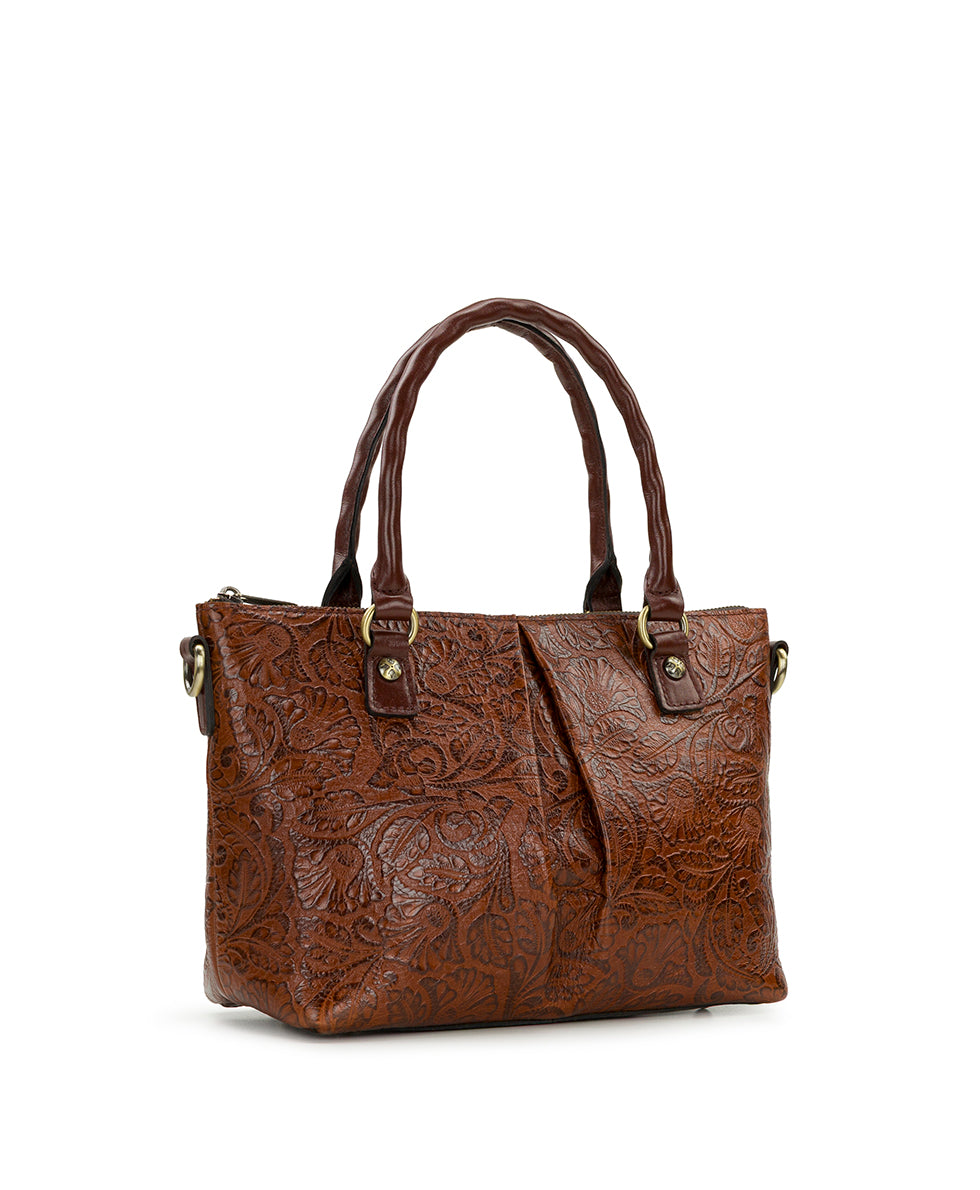 HERMOSA ハモサ　DINER4 Zora Top Handle Crossbody | Brazilian Supple Tooled | Cognac