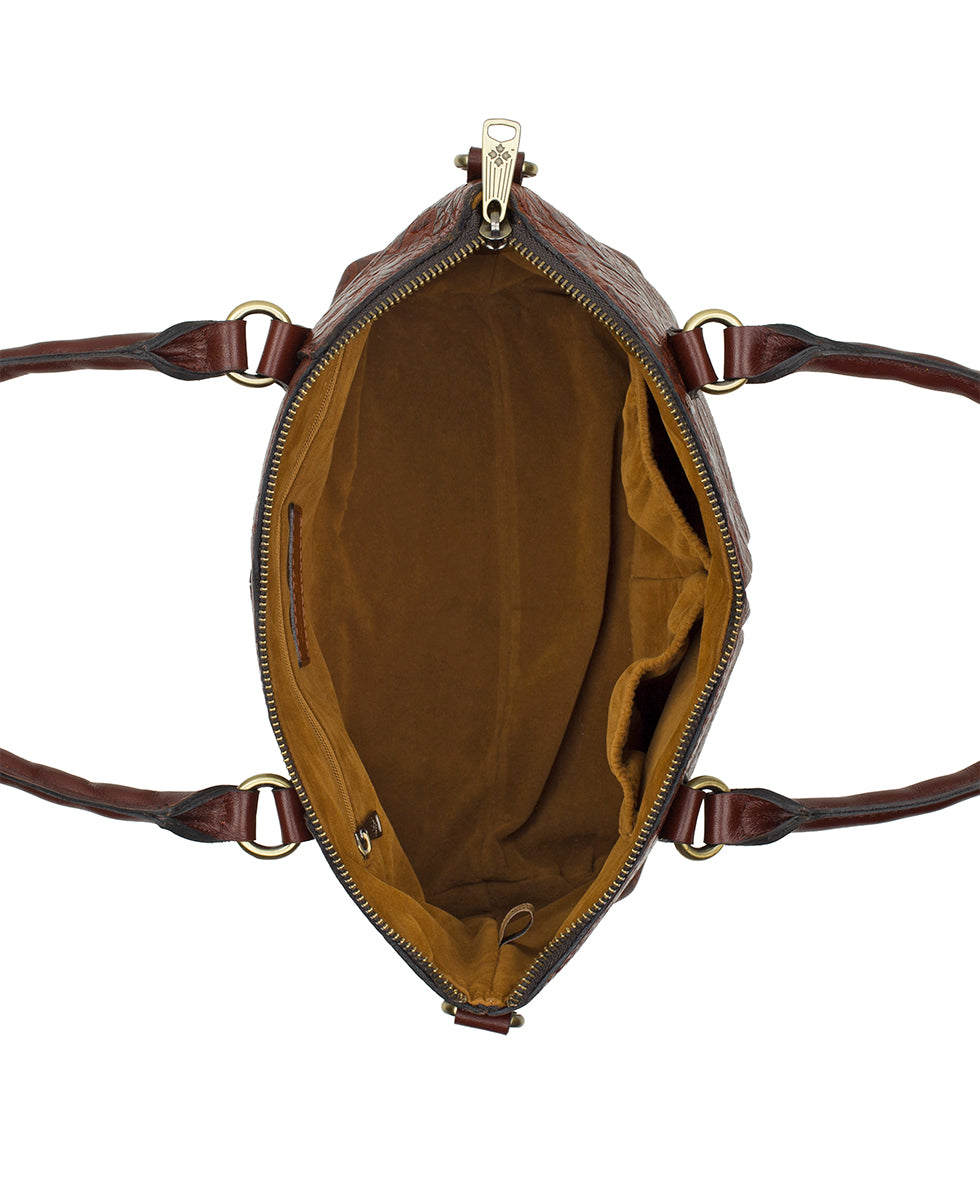 Zora Top Handle Crossbody | Brazilian Supple Tooled | Cognac