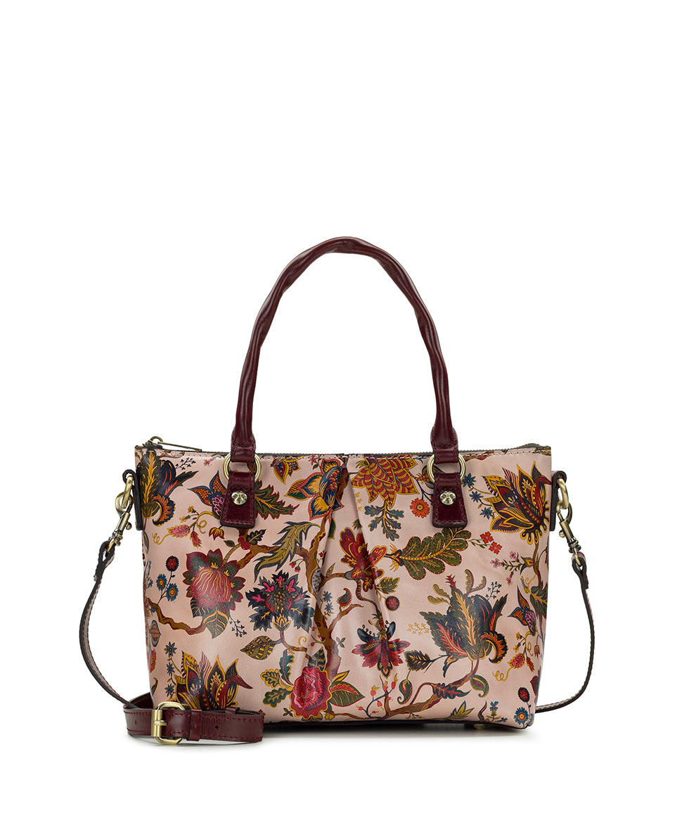 Female - Zora Top Handle | Danish Floral Tapestry  | Danish Floral Tapestry - tree of life - by Patricia Nash - View 1 of 4