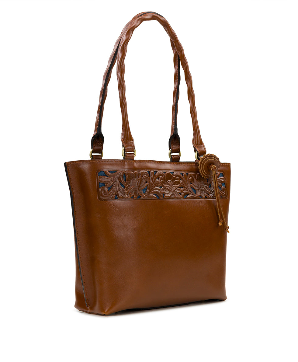 Female - Alexia Tote - Natural Cavo Border Tooled - tan - by Patricia Nash - View 3 of 4