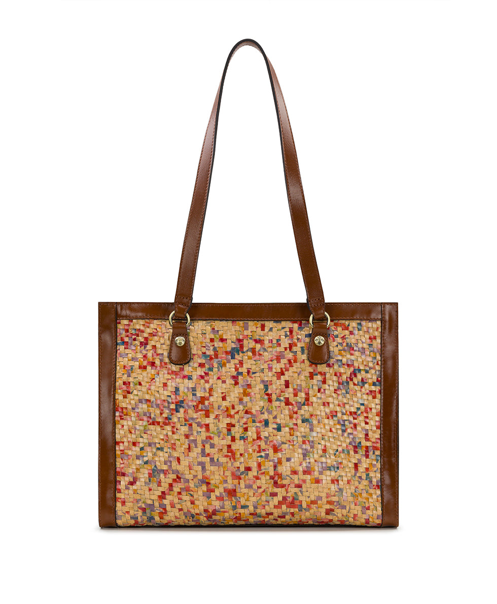 Female - Marena Woven Satchel - Aegean Blooms - aegean blooms - by Patricia Nash - View 1 of 4