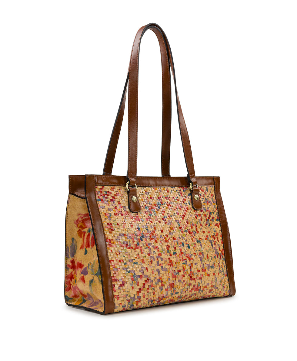 Female - Marena Woven Satchel - Aegean Blooms - aegean blooms - by Patricia Nash - View 3 of 4