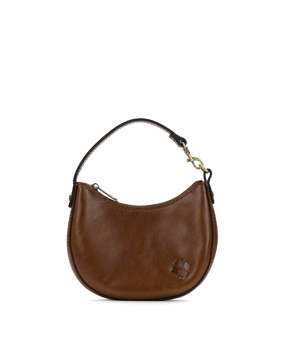 Female - Morgana Mini Crescent - Vintage Distressed Leather - black - by Patricia Nash - View 5 of 10
