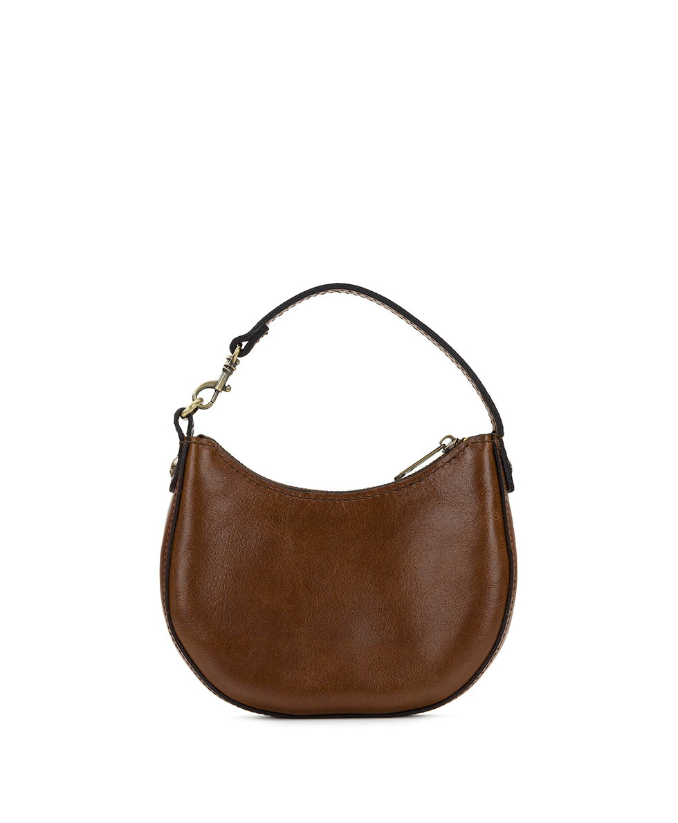 Female - Morgana Mini Crescent - Vintage Distressed Leather - black - by Patricia Nash - View 6 of 10
