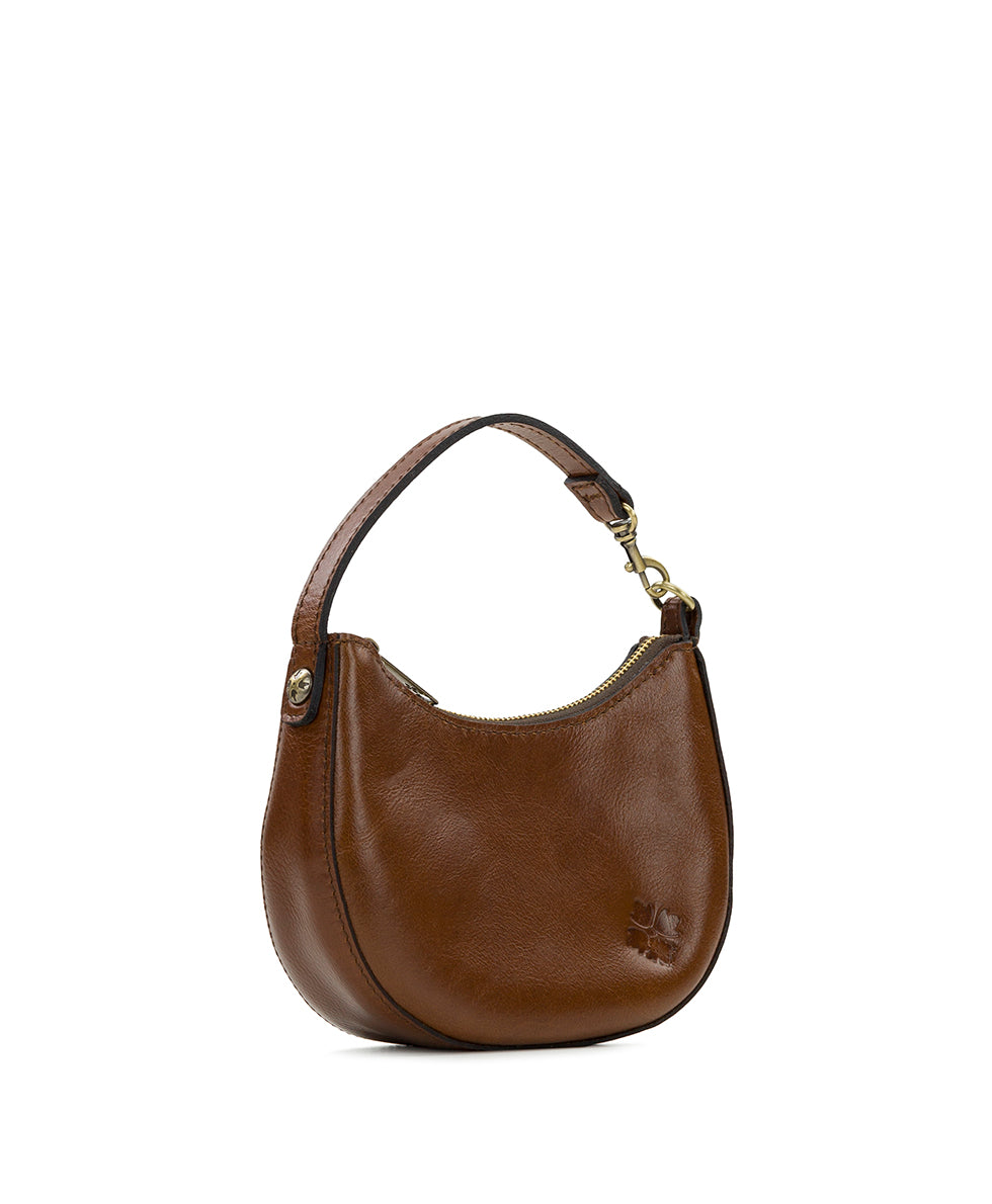 Female - Morgana Mini Crescent - Vintage Distressed Leather - black - by Patricia Nash - View 7 of 10