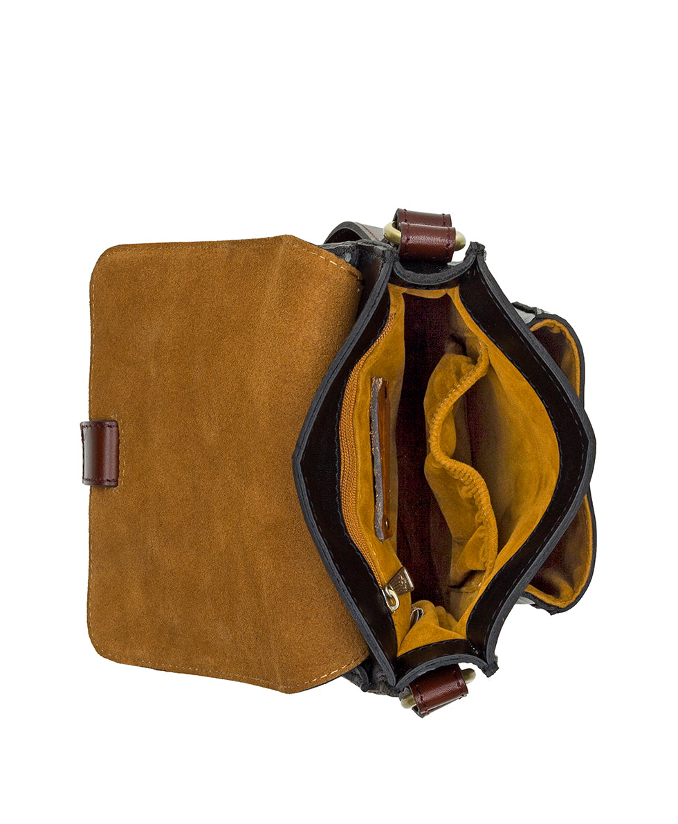Lari Crossbody - Vintage Colorblock - black / british tan / oxblood - by Patricia Nash - View 4 of 4