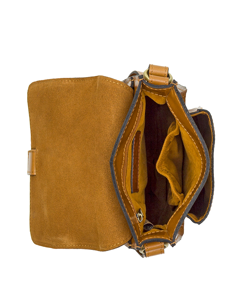 Female - Lari Crossbody - Vintage Glazed Leather - light tan - by Patricia Nash - View 4 of 4