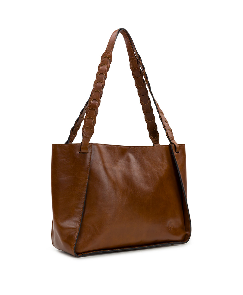 Female - Polina Shoulder Satchel - Vintage Distressed Leather - rosewood - by Patricia Nash - View 3 of 11