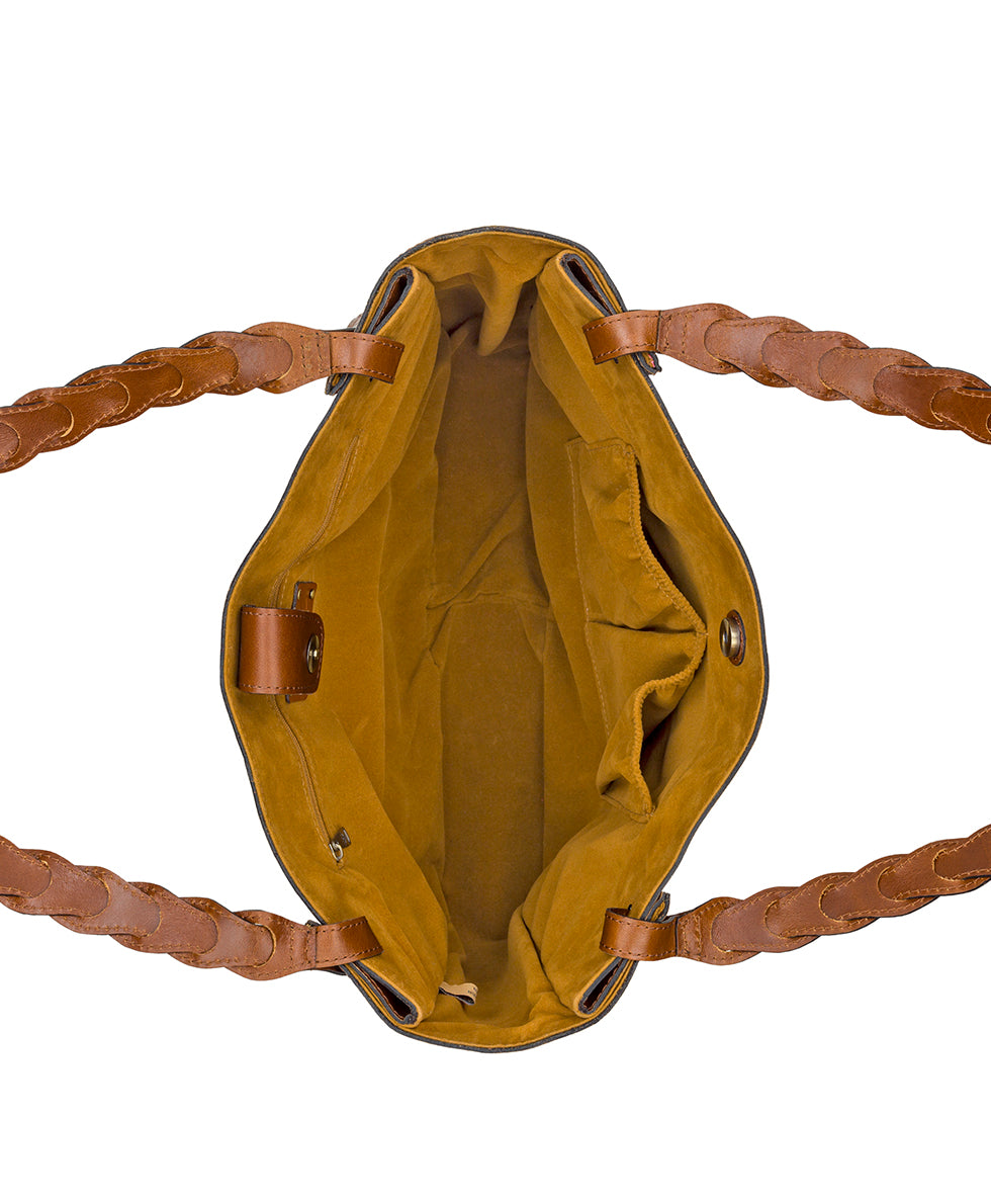 Female - Polina Shoulder Satchel - Vintage Distressed Leather - rosewood - by Patricia Nash - View 4 of 11