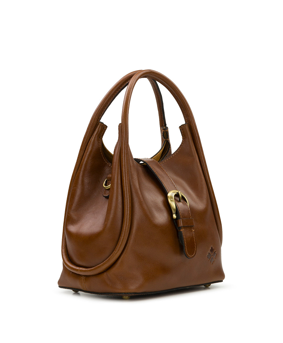 Female - Halina Top Handle Crossbody - Vintage Distressed Leather - cognac - by Patricia Nash - View 3 of 5