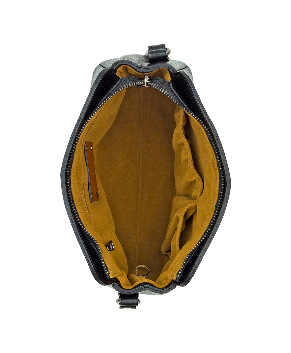 Female - Ithaca Crossbody - Vintage Distressed Leather - black - by Patricia Nash - View 4 of 26