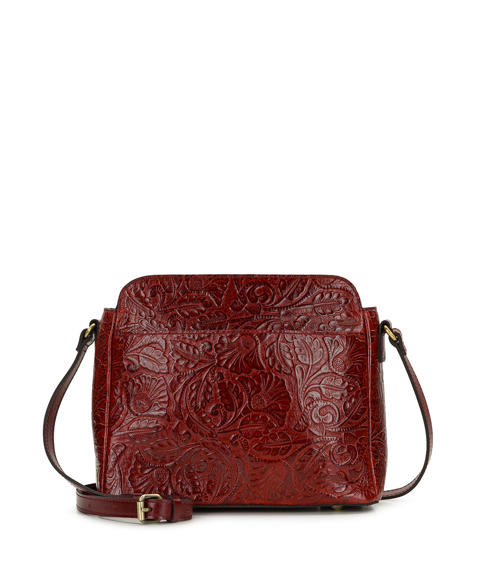 Female - Ithaca Crossbody | Brazilian Supple Tooled | Red - red - by Patricia Nash - View 1 of 4