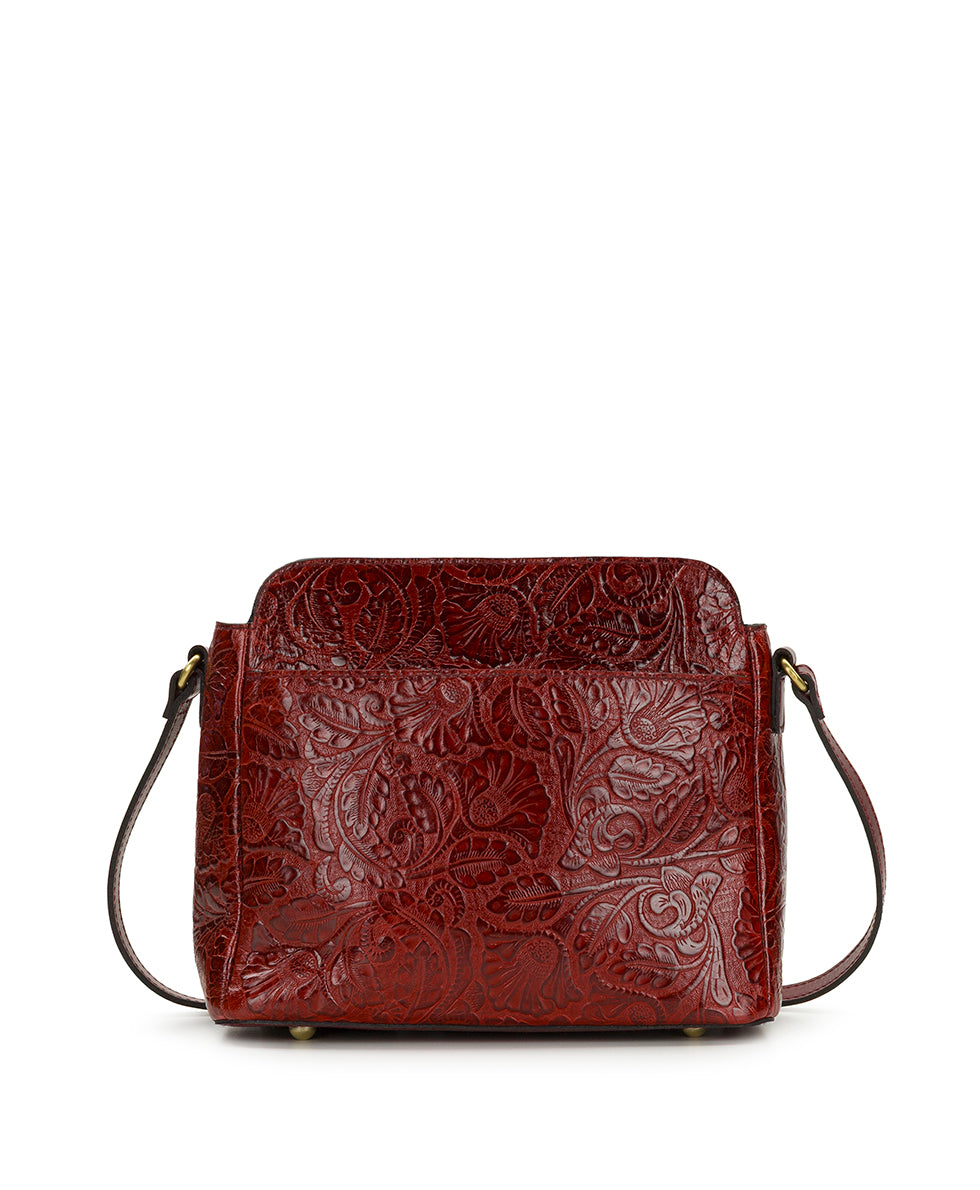 Female - Ithaca Crossbody | Brazilian Supple Tooled | Red - red - by Patricia Nash - View 2 of 4