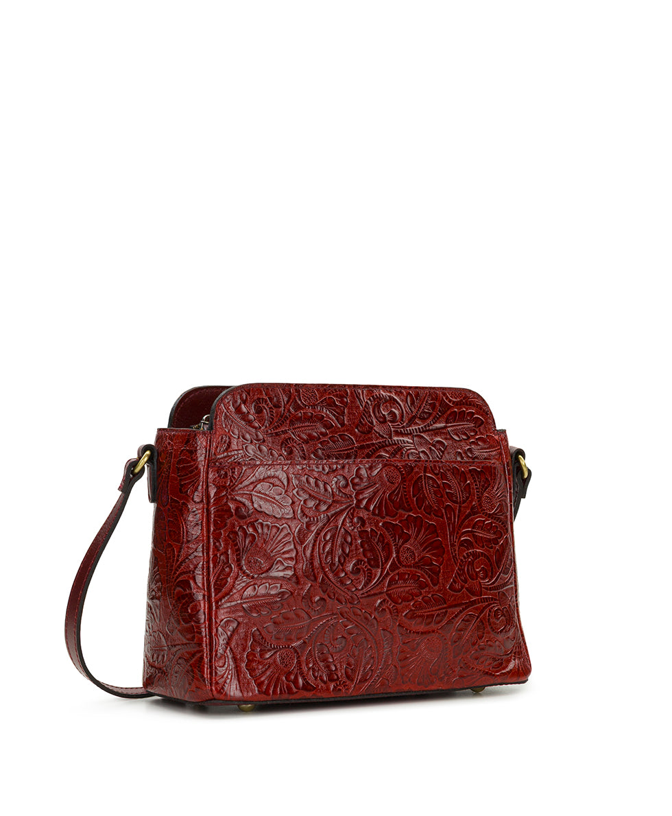 Female - Ithaca Crossbody | Brazilian Supple Tooled | Red - red - by Patricia Nash - View 3 of 4