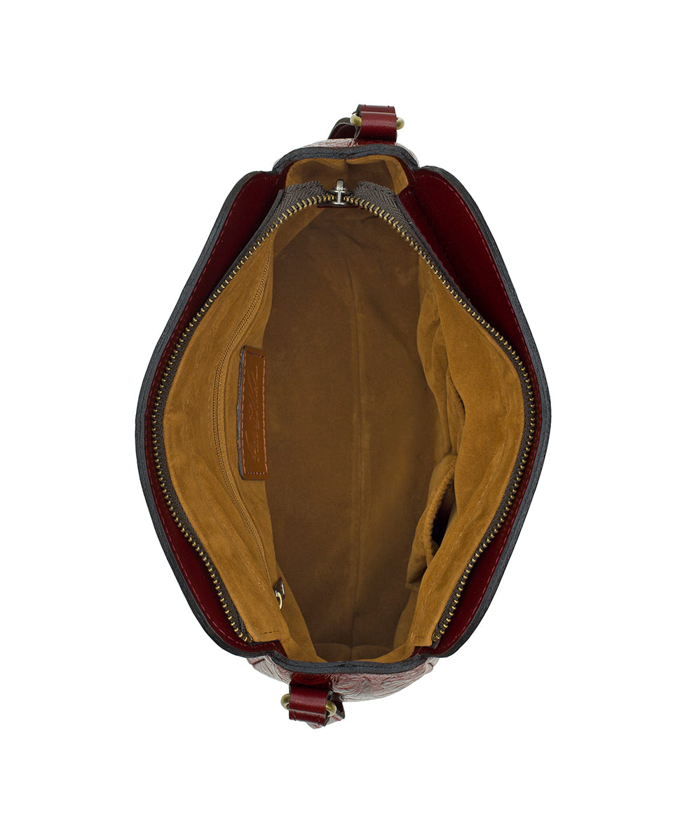 Female - Ithaca Crossbody | Brazilian Supple Tooled | Red - red - by Patricia Nash - View 4 of 4