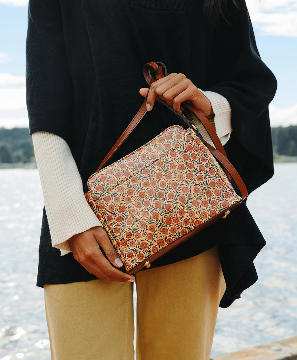 Female - Ithaca Crossbody | Scandi Antique | Scandi Antique Ochre - scandi antique ochre - by Patricia Nash - View 6 of 11