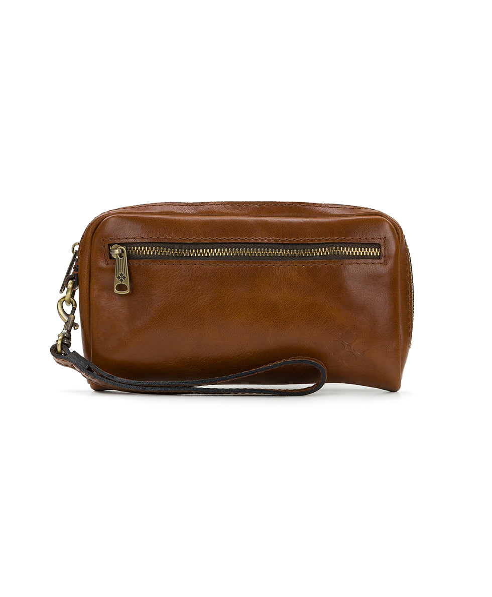 Female - Genna Wristlet - Vintage Distressed Leather - cognac - by Patricia Nash - View 1 of 8