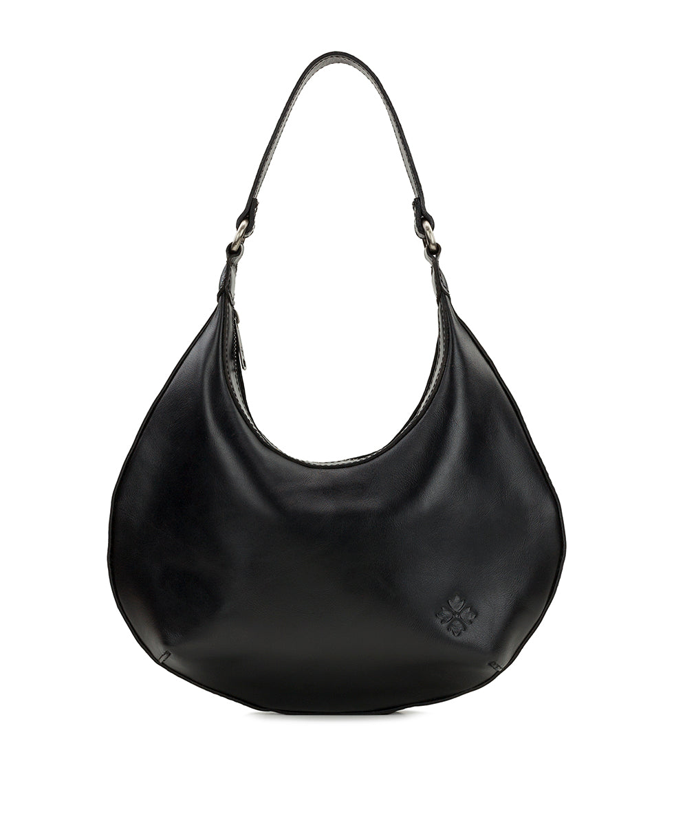 Female - Coco Crescent Hobo - Vintage Distressed Leather - black - by Patricia Nash - View 1 of 4