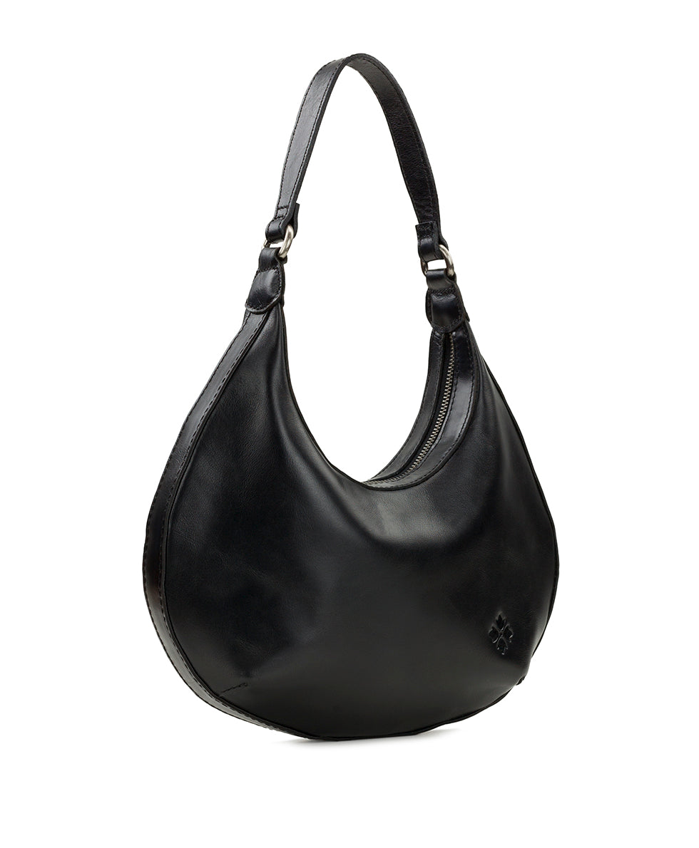 Female - Coco Crescent Hobo - Vintage Distressed Leather - black - by Patricia Nash - View 3 of 4