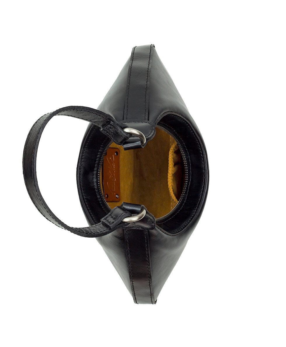 Female - Coco Crescent Hobo - Vintage Distressed Leather - black - by Patricia Nash - View 4 of 4