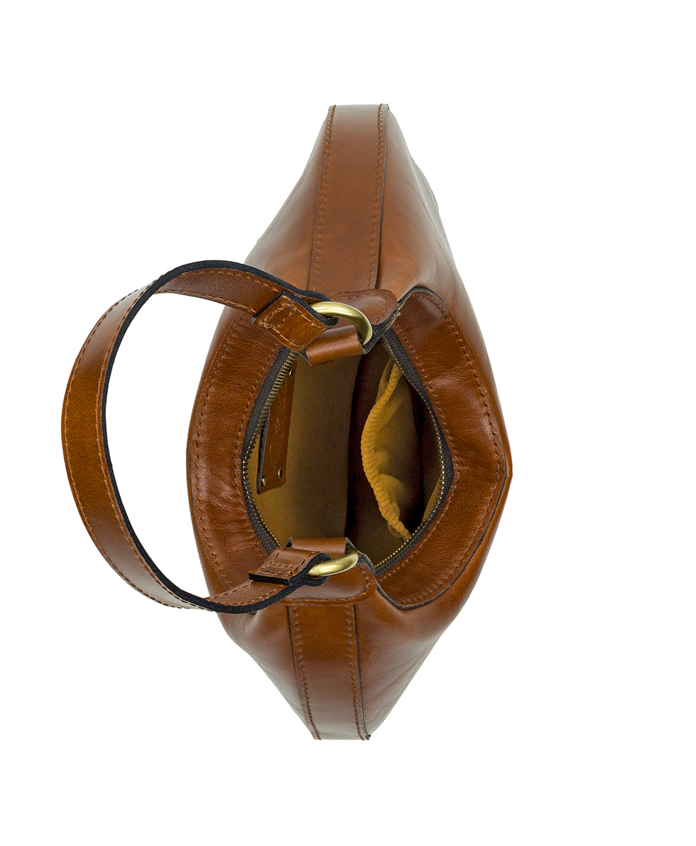 Female - Coco Crescent Hobo - Vintage Distressed Leather - cognac - by Patricia Nash - View 5 of 5