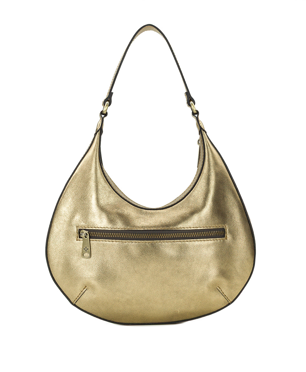 Female - Coco Crescent Hobo - Vintage Distressed Metallic - antique gold - by Patricia Nash - View 2 of 6