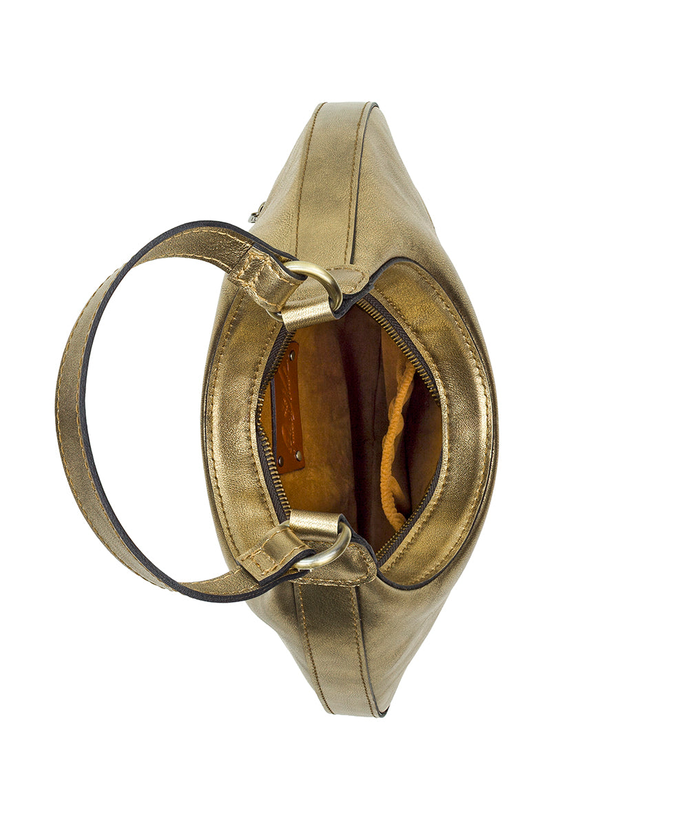 Female - Coco Crescent Hobo - Vintage Distressed Metallic - antique gold - by Patricia Nash - View 5 of 6