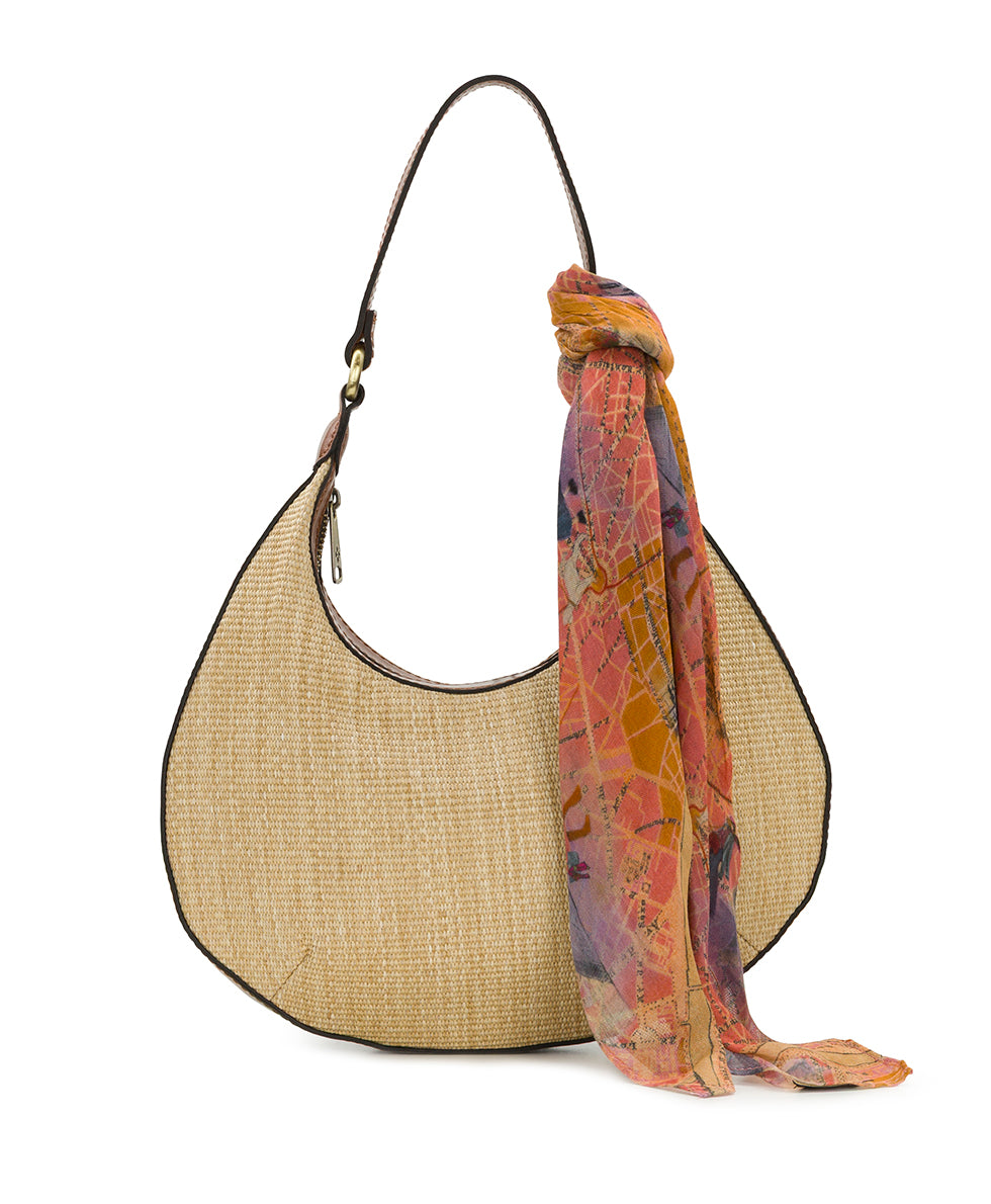 Female - Coco Crescent Hobo with Scarf - European Natural Fine Weave - natural - by Patricia Nash - View 1 of 5