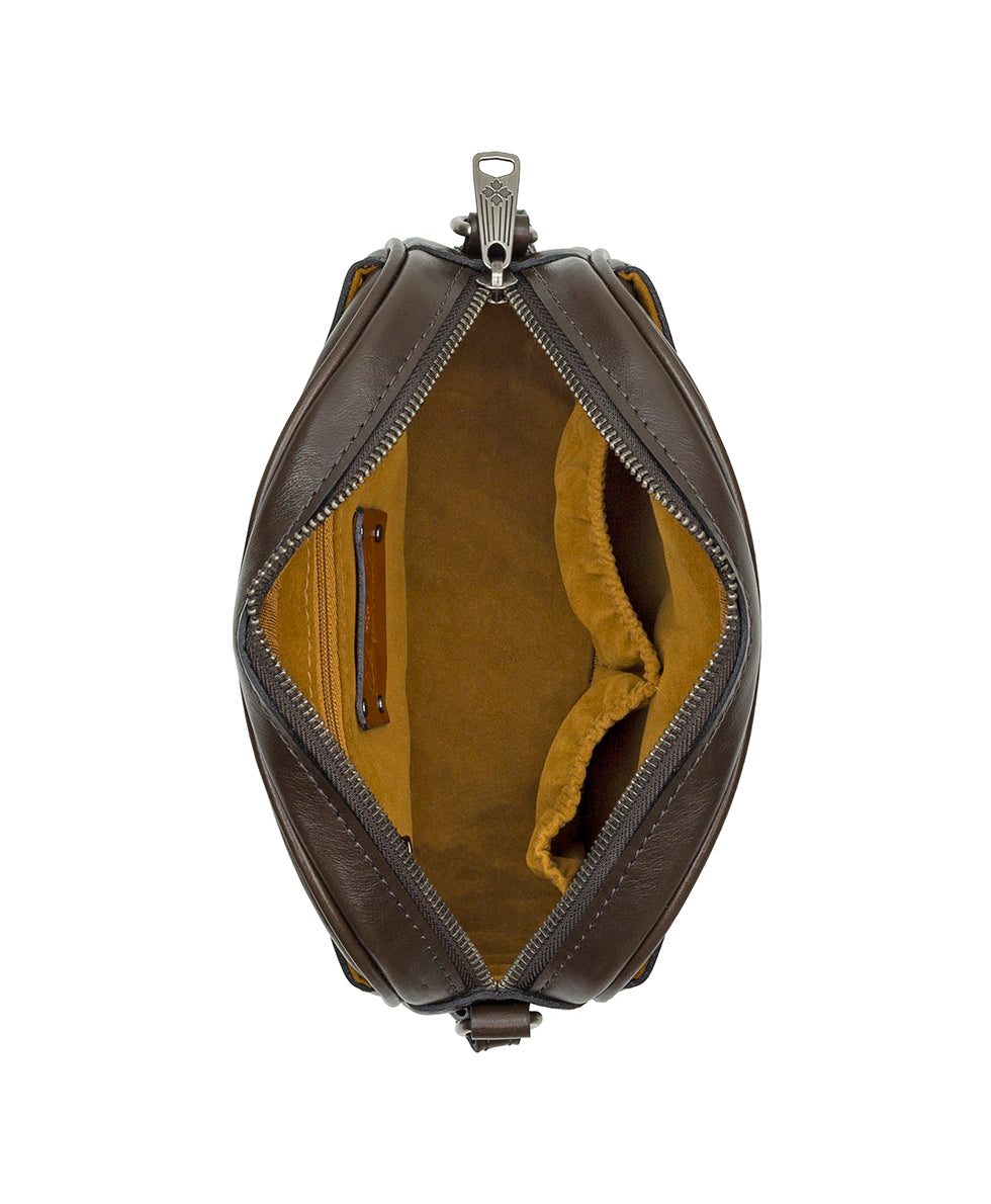 Female - Elexis Crossbody - Vintage Distressed Leather - mushroom - by Patricia Nash - View 4 of 4