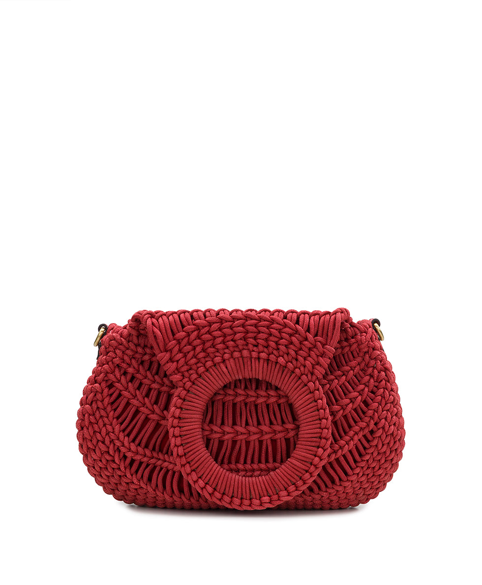 Female - Pisticci Flapover Crossbody - Hand Woven Knot - rosewood - by Patricia Nash - View 2 of 6