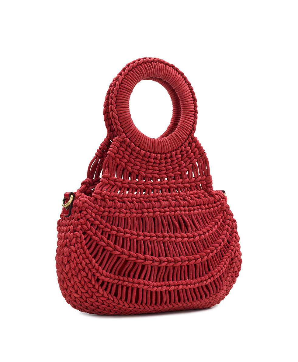 Female - Pisticci Flapover Crossbody - Hand Woven Knot - rosewood - by Patricia Nash - View 5 of 6