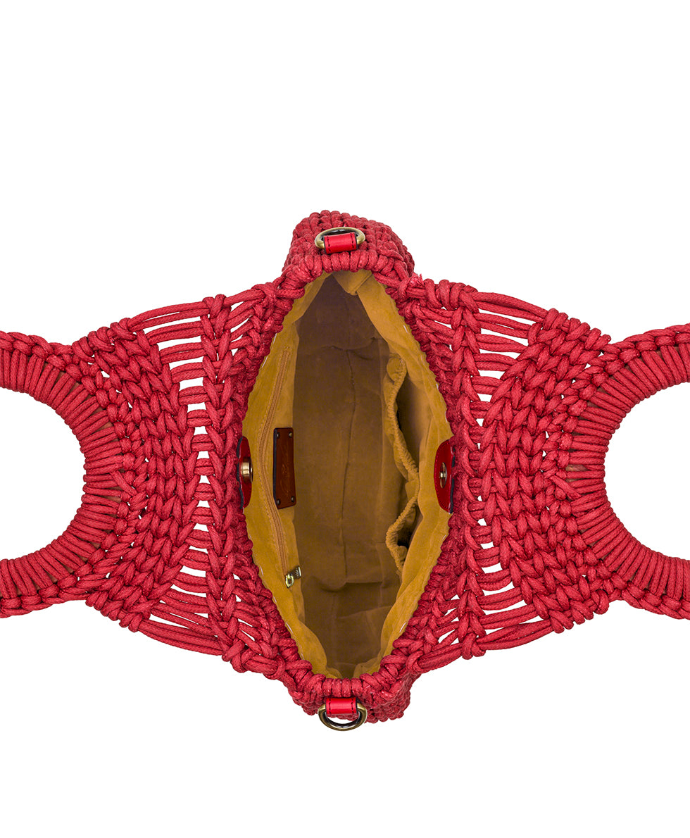Female - Pisticci Flapover Crossbody - Hand Woven Knot - rosewood - by Patricia Nash - View 6 of 6