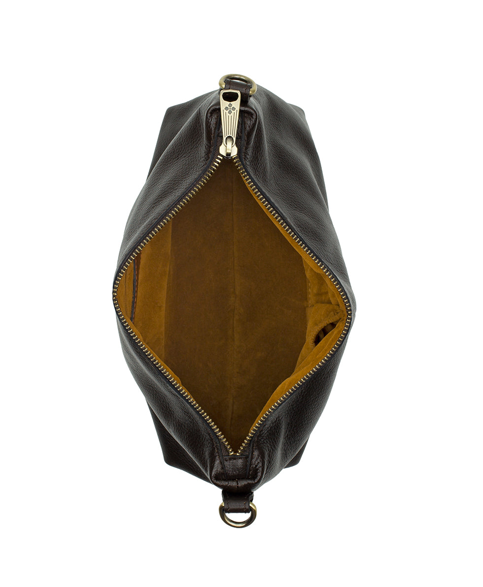 Female - Kolena Hobo Crossbody | Rugged Natural Grain | Chocolate - chocolate - by Patricia Nash - View 4 of 4