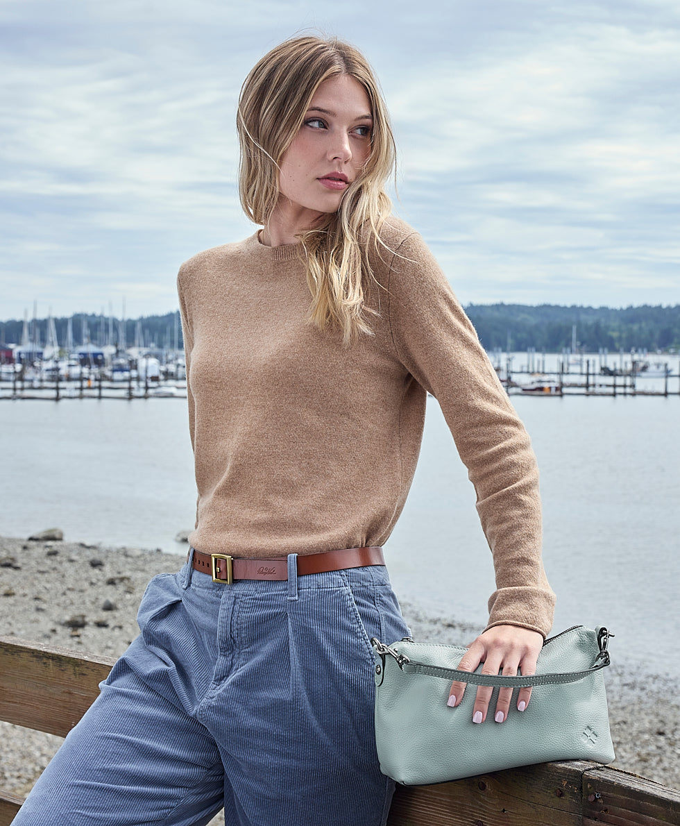 Female - Kolena Crossbody | Rugged Natural Grain | Nordic Blue - nordic blue - by Patricia Nash - View 6 of 6