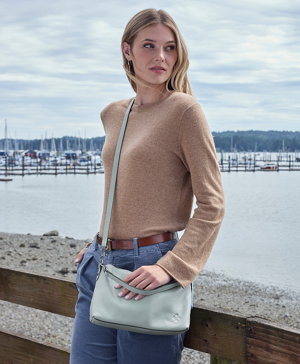 Female - Kolena Crossbody | Rugged Natural Grain | Nordic Blue - nordic blue - by Patricia Nash - View 2 of 6