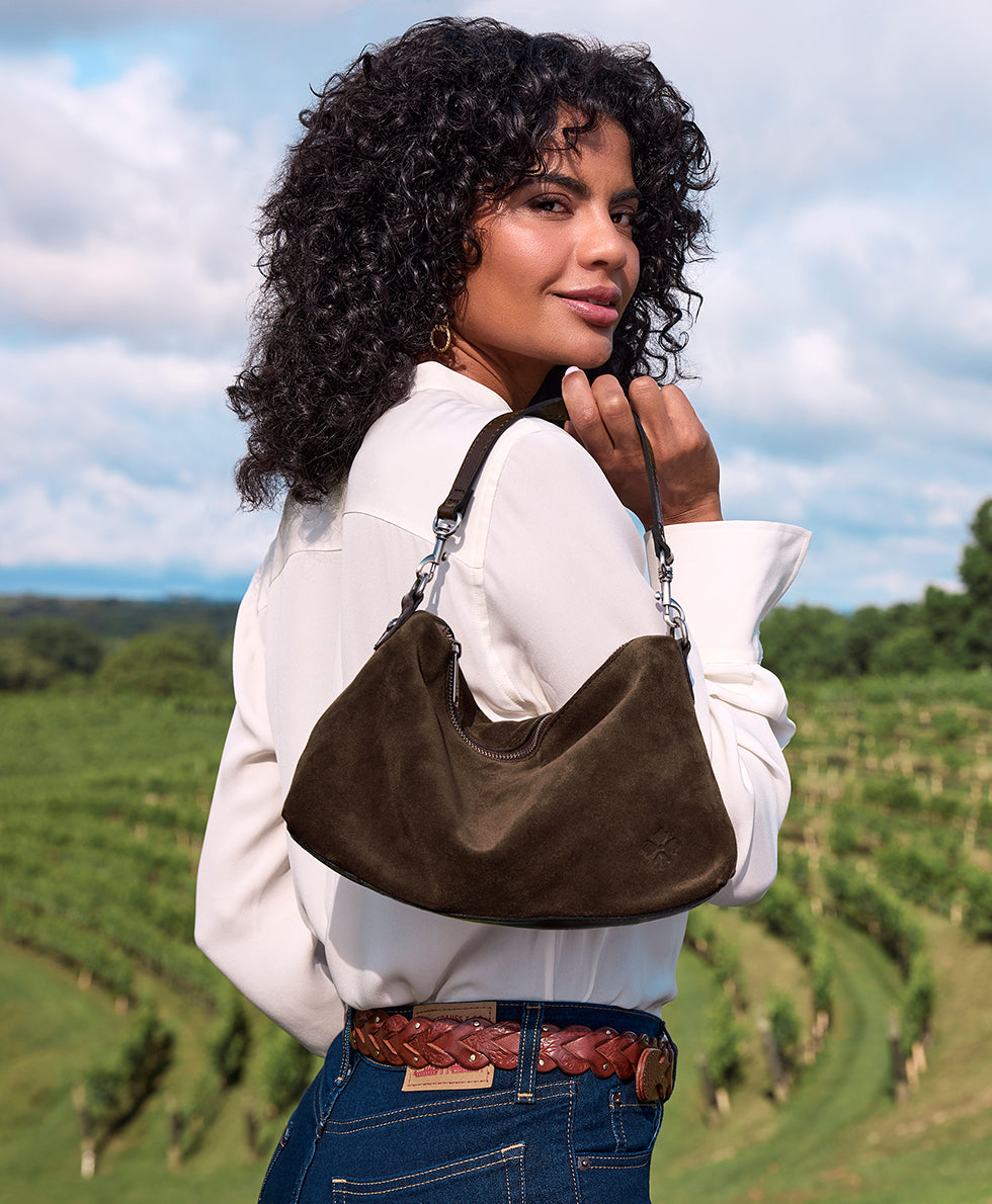 Female - Kolena Crossbody - Suede Leather - mushroom - by Patricia Nash - View 12 of 17