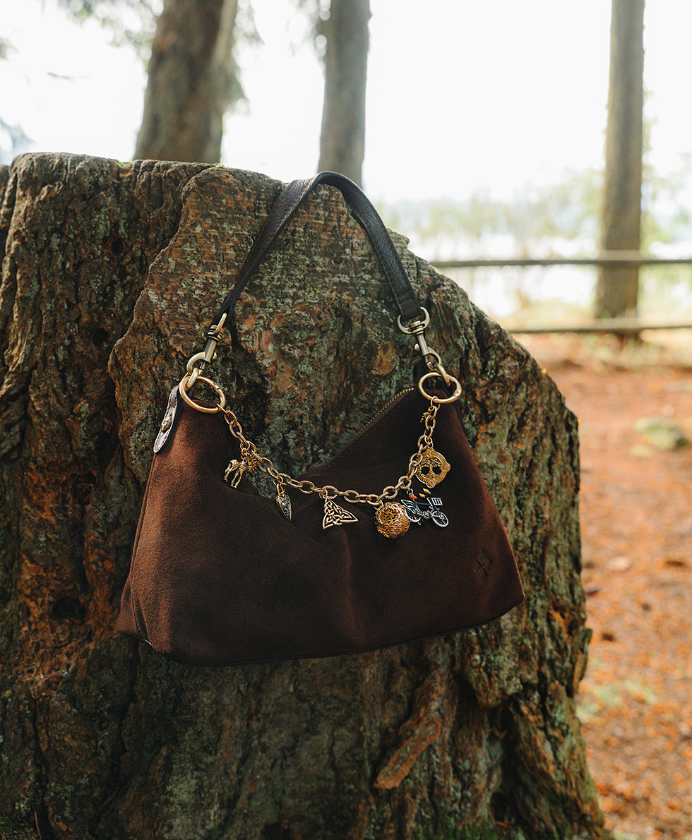 Female - Kolena Crossbody | Suede Leather | Chocolate - chocolate - by Patricia Nash - View 7 of 8