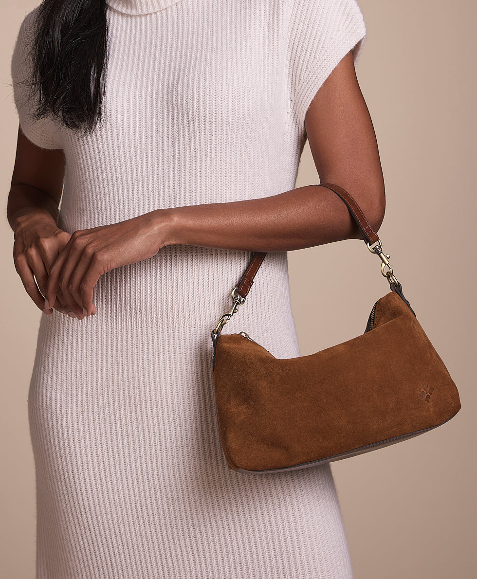 Female - Kolena Crossbody | Suede Leather | Cognac - cognac - by Patricia Nash - View 6 of 7