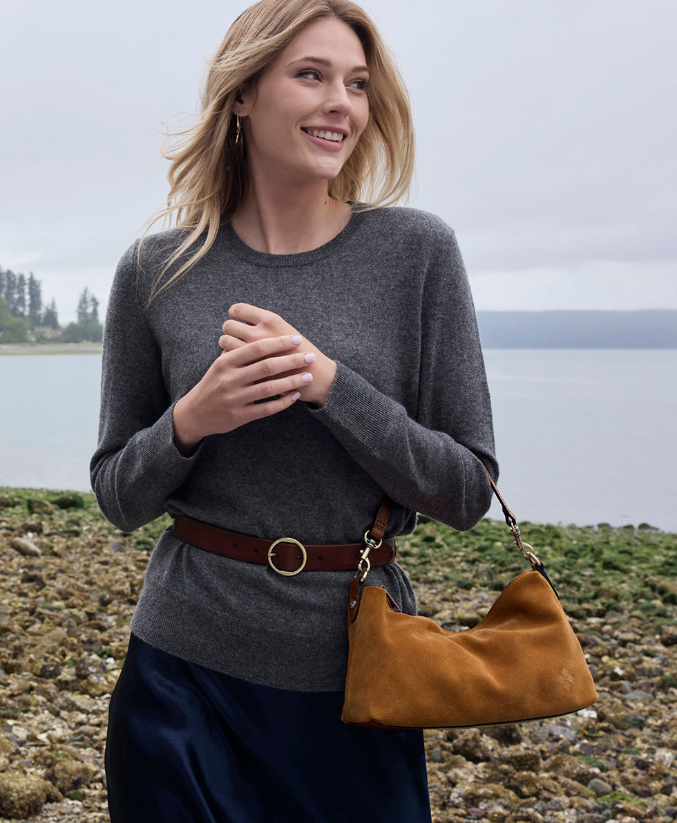 Female - Kolena Crossbody | Suede Leather | Cognac - cognac - by Patricia Nash - View 2 of 7