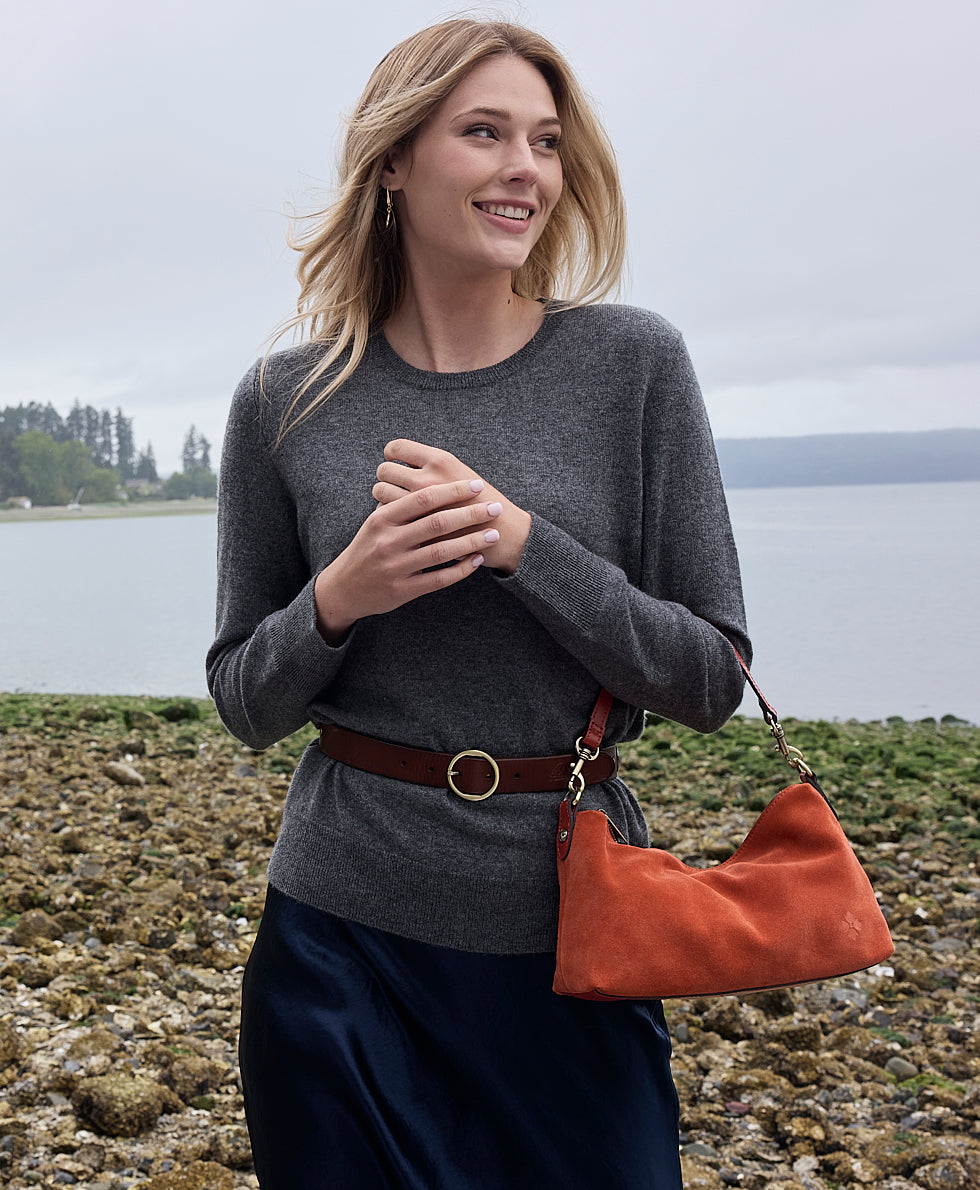 Female - Kolena Crossbody | Suede Leather | Ochre - ochre - by Patricia Nash - View 2 of 5