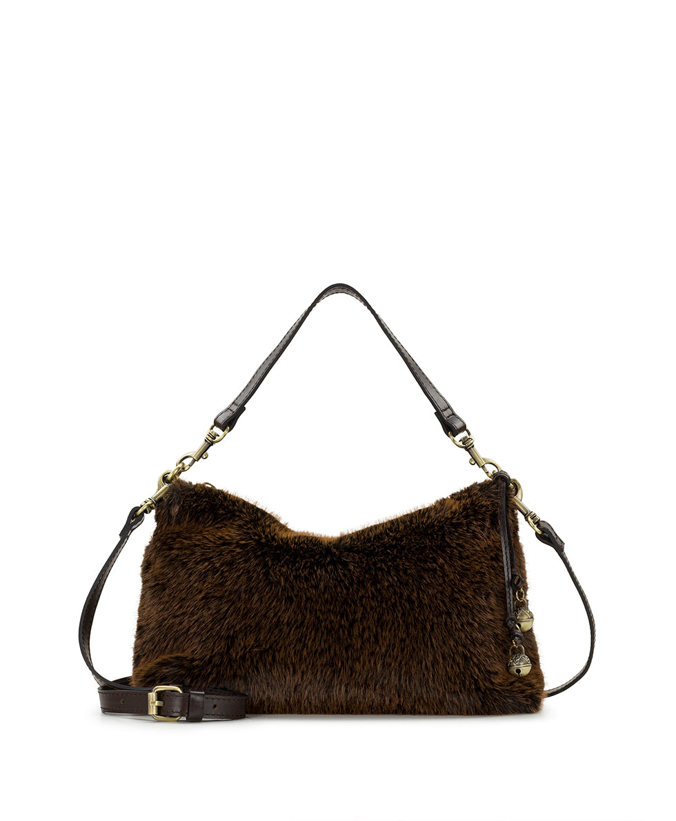 Female - Kolena Crossbody | Faux Fur  | Brown - zebra - by Patricia Nash - View 1 of 5