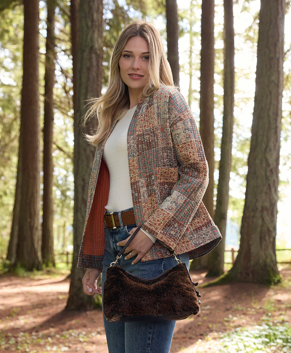 Female - Kolena Crossbody | Faux Fur  | Brown - zebra - by Patricia Nash - View 2 of 5