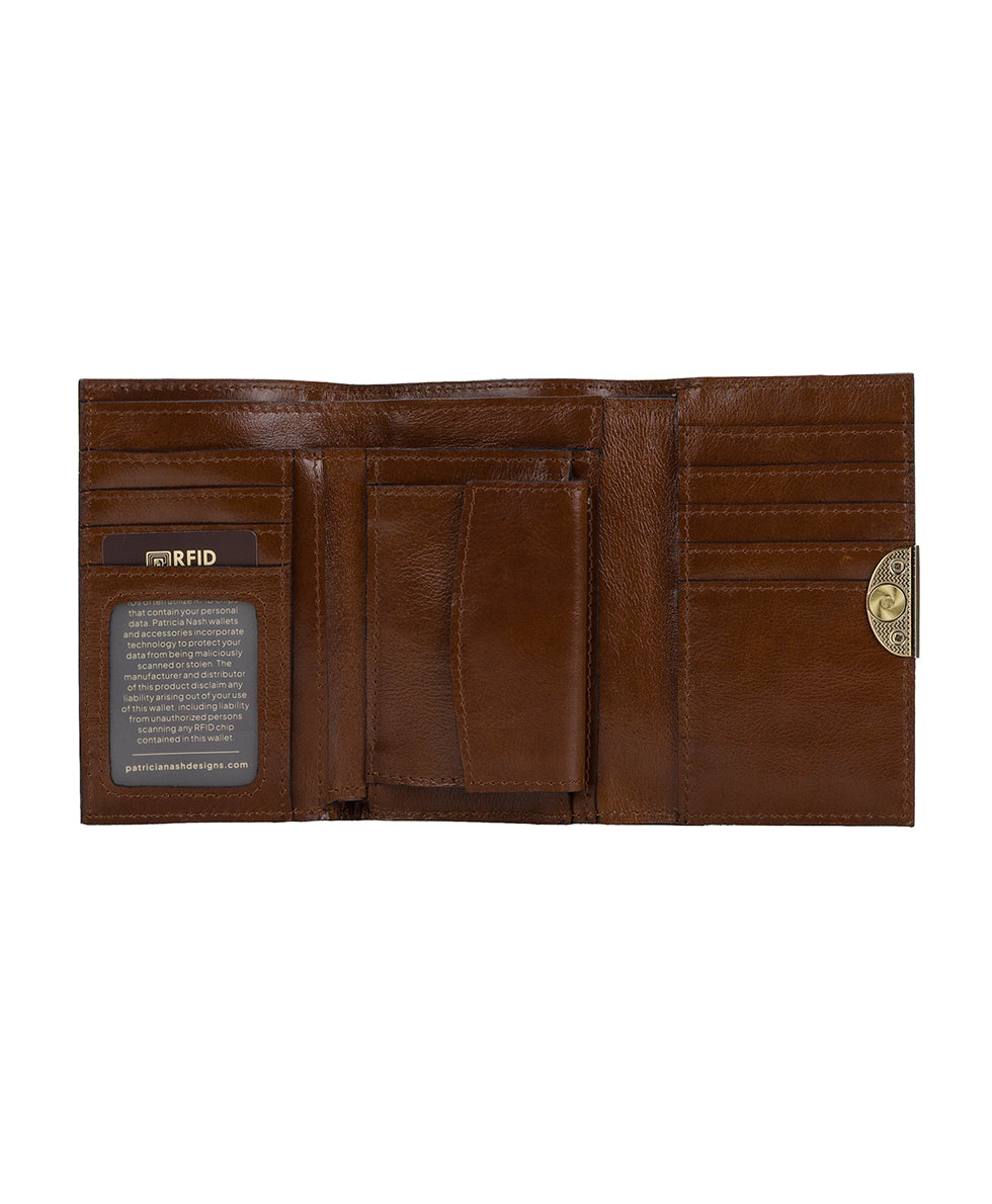 Female - Acri Wallet - Vintage Distressed Leather - oxblood - by Patricia Nash - View 4 of 10