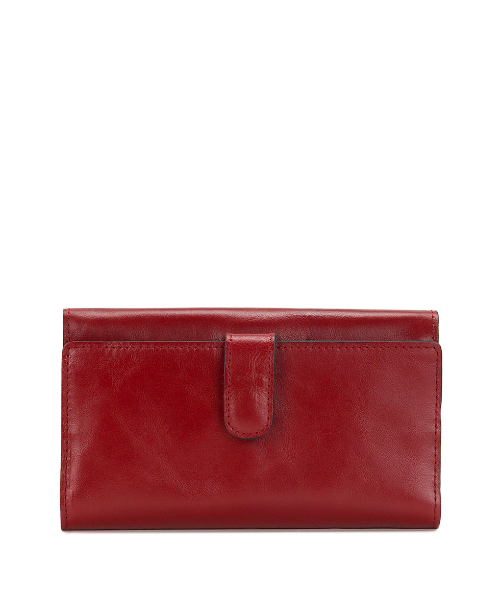 Female - Agira Wallet - Vintage Distressed Leather - berry red - by Patricia Nash - View 2 of 10