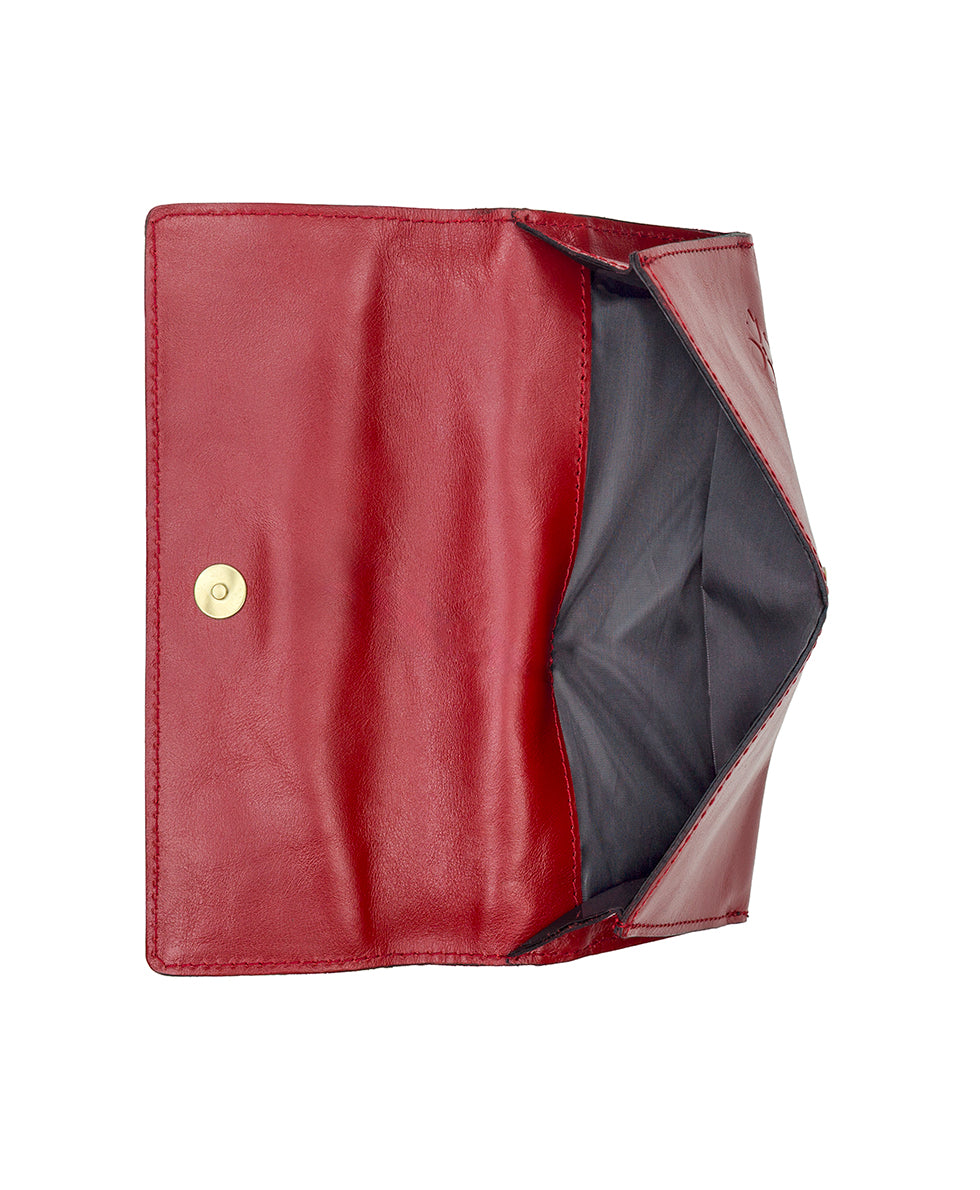 Female - Agira Wallet - Vintage Distressed Leather - berry red - by Patricia Nash - View 4 of 10
